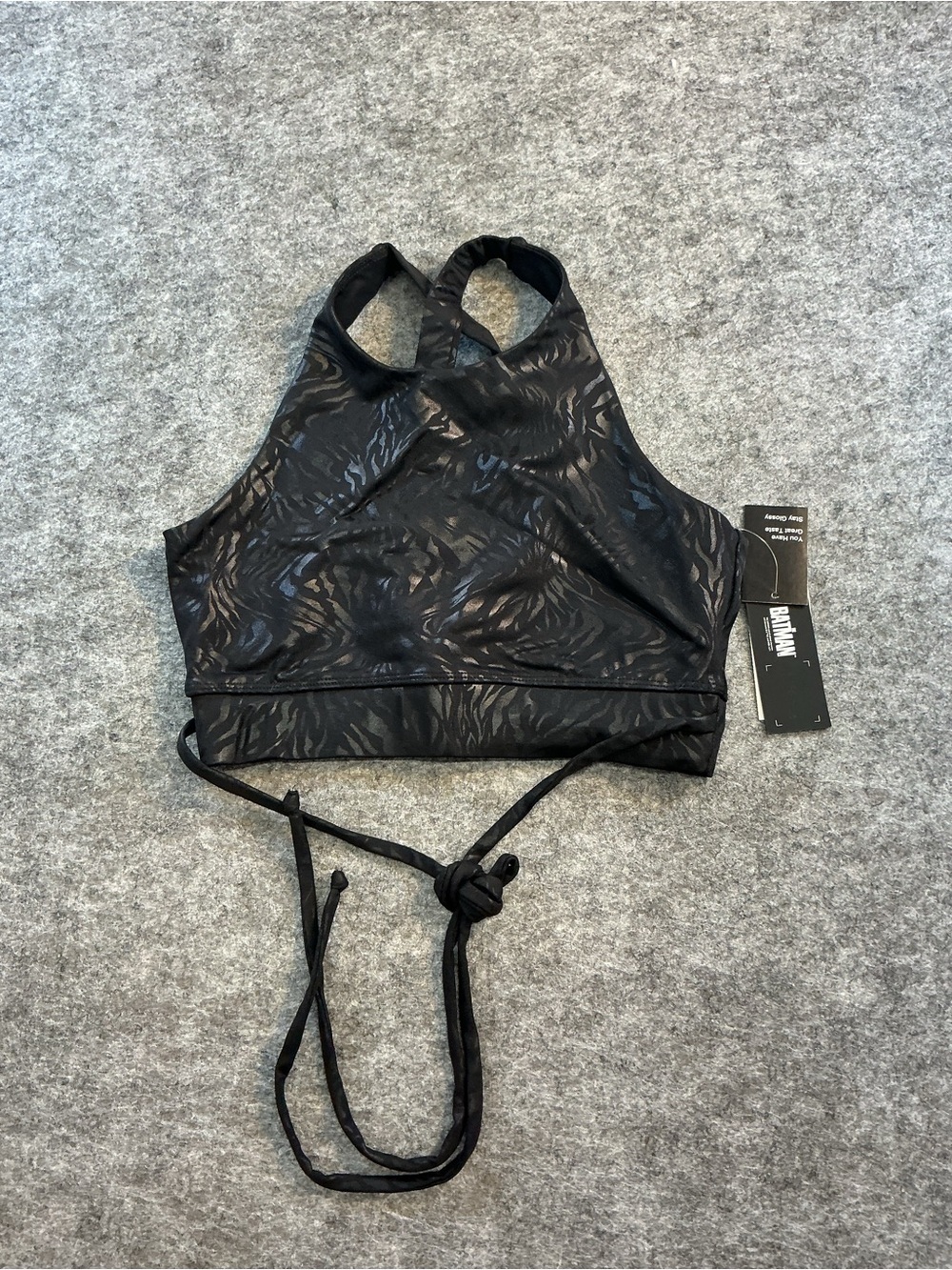 Eleven Venus Williams Black Zebra Tie Sports Bra Size Medium NWT